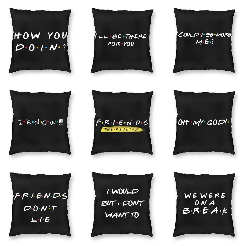 

Luxury Friends Logo Cushion Cover 45x45 Soft Classic TV Show Throw Pillow Case for Sofa Square Pillowcase Living Room Decoration