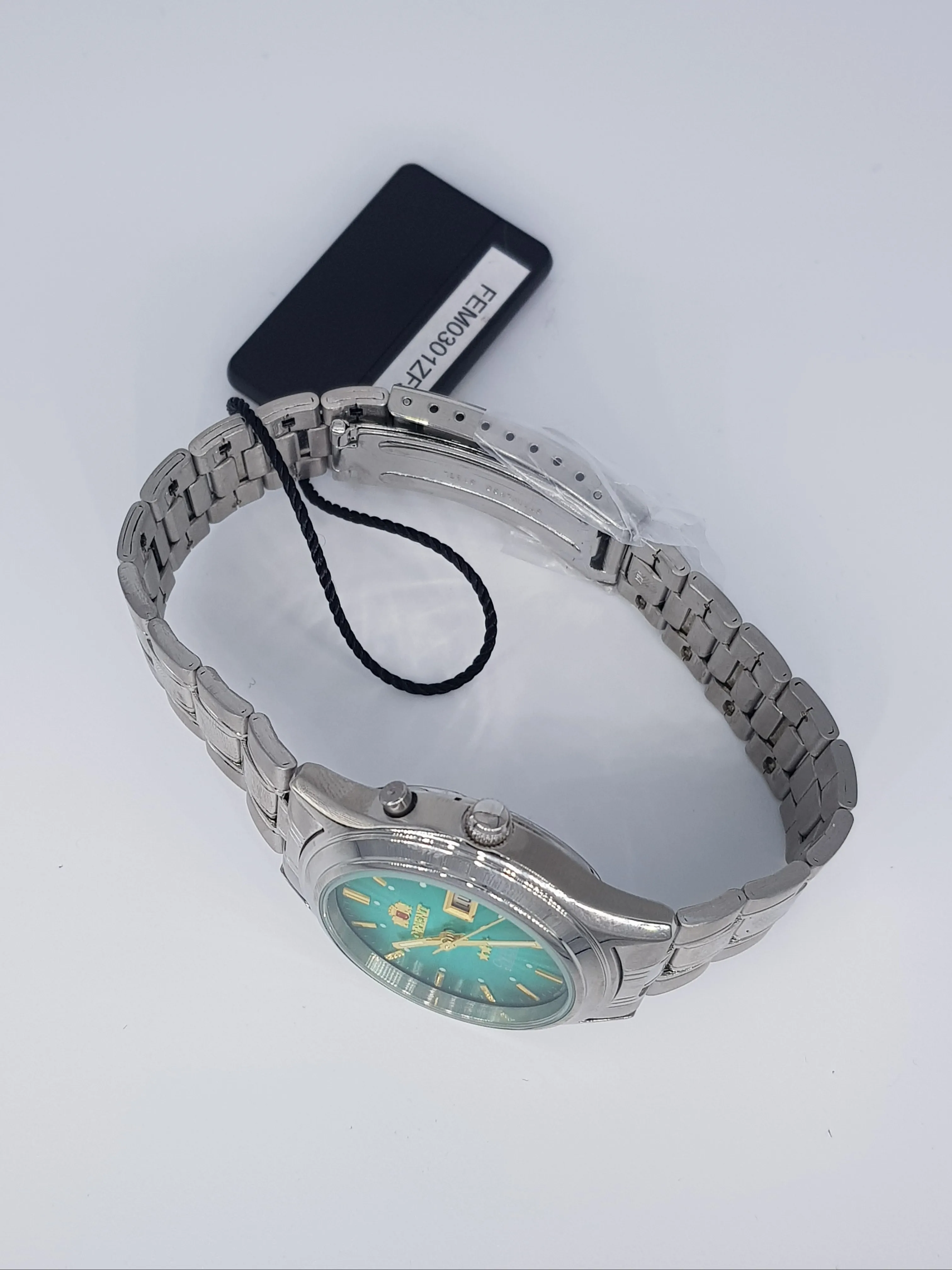 Orient 3 звезды мужские автоматические часы FEM0301ZF с зелеными шнурками и стальной