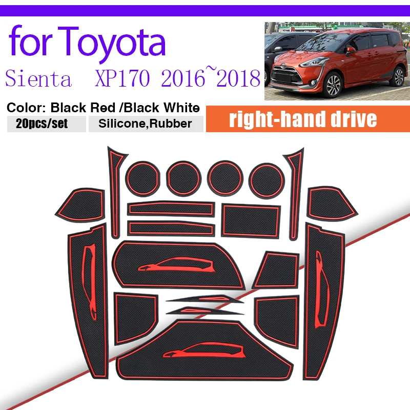 

Door Groove Dust-proof Pad for Toyota Sienta XP170 2016 2017 2018 Rubber Anti-slip Mat Cup Storage Gate Slot Sticker Auto Part