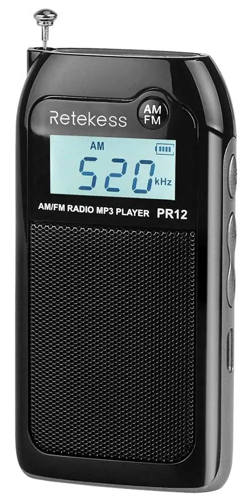 Карманный мини радиоприемник с mp3 Retekess PR12 black |