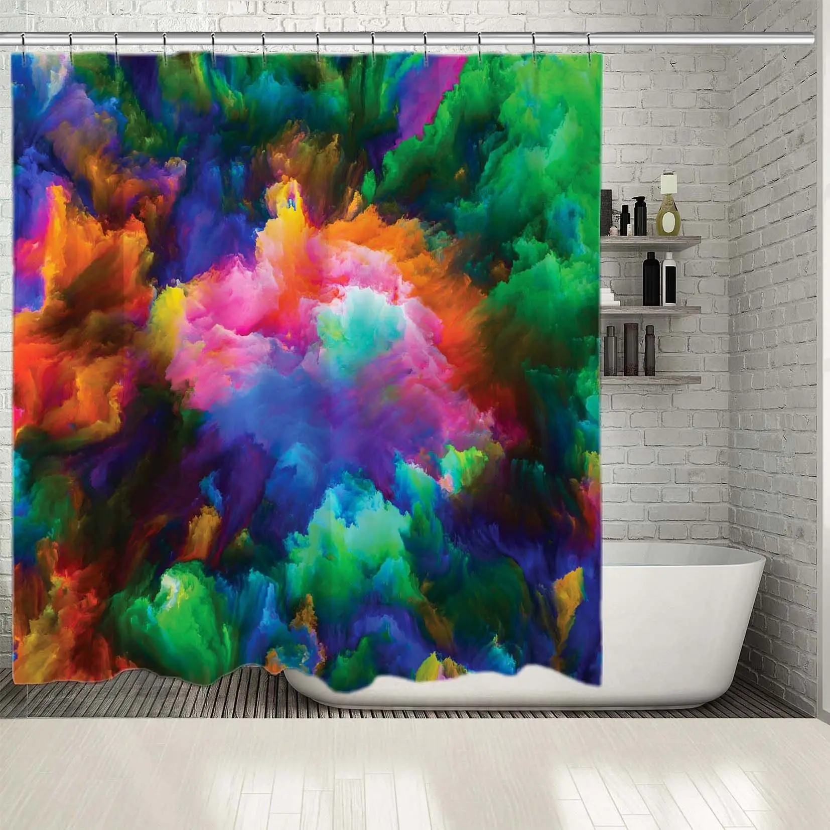 Занавеска для душа креативное абстрактное искусство деревья лес Горный пейзаж