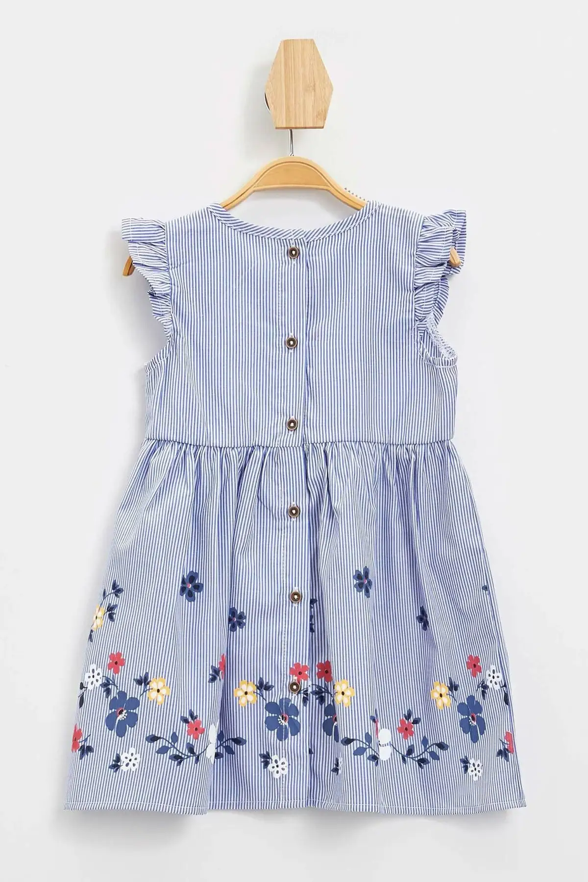 

Flaneur Baby Girl Blue Sleeveless Floral Dress For Summer 2021 Premium Quality Natural Cotton