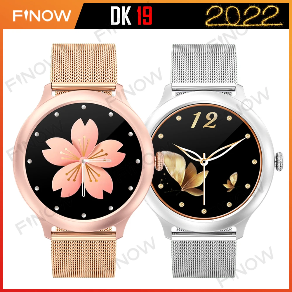 

2022 New Fashion Smart Watch Women Finow Dk19 Ladies Smartwatch Sleep Step Count Nederlands Taal Wristwatch Female Pk HW67 Mini