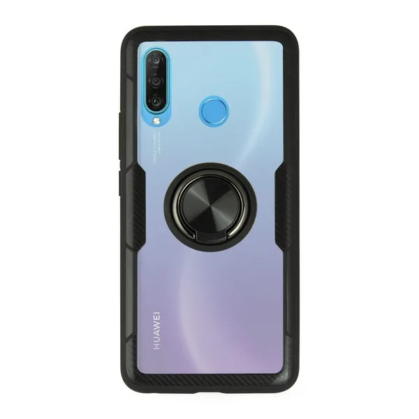 Корпус с кольцом huawei P30 Lite 360 кольцо черный| |