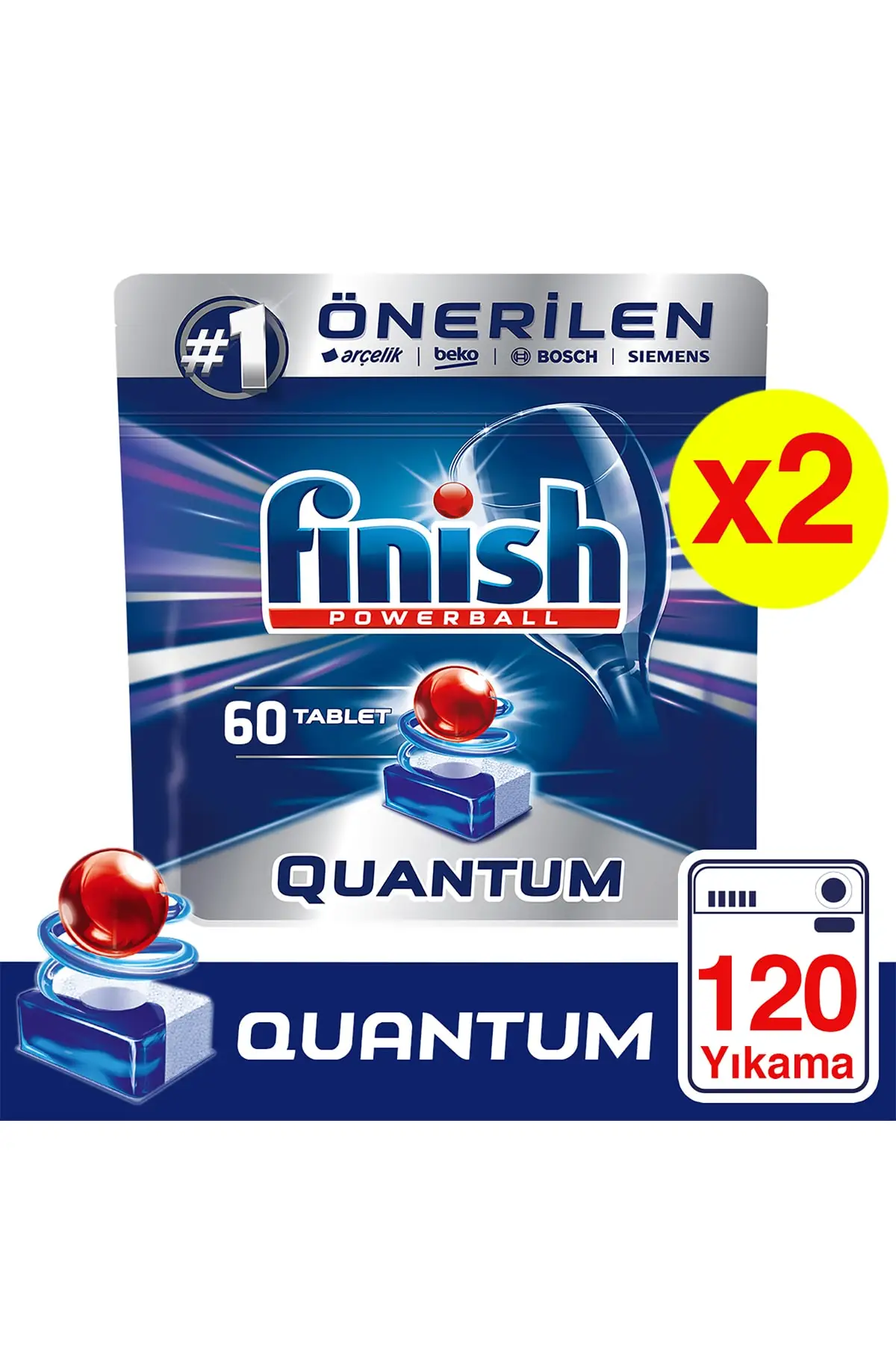 

Finish Quantum Powerball Dishwasher Detergent Ultimate Clean & Shine - Dishwashing Tablets - Dish Tabs 120 Tabs
