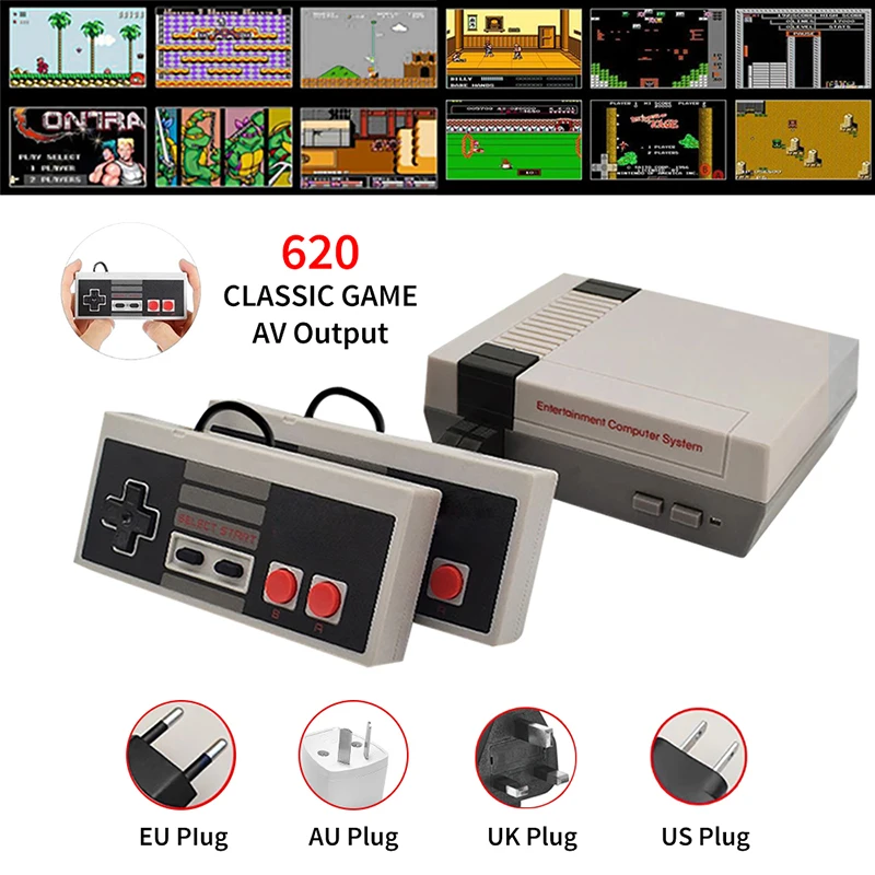 Ретро игровая консоль со встроенными 620 играми Супер Классическая Детская мини