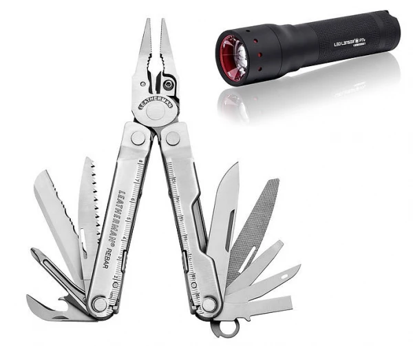 Набор Leatherman Rebar + фонарь LEDLENSER P7.2|Универсальный нож| |