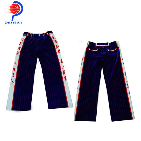 Низкая цена по прейскуранту завода темно-синие бейсбольные штаны с сублимированными боковыми панелями - изображение