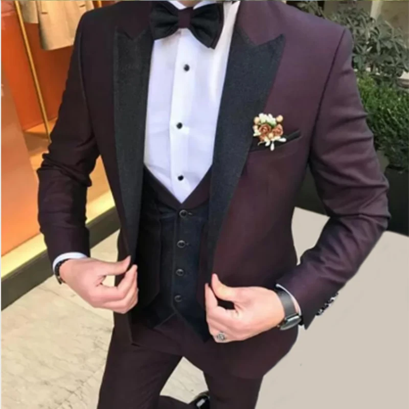 

2022 Luxury Men Wedding Suit Male Blazers Slim Fit Suits For Men Costume Business Formal Party 3 Pieces(Jacket+Pant+Vest)