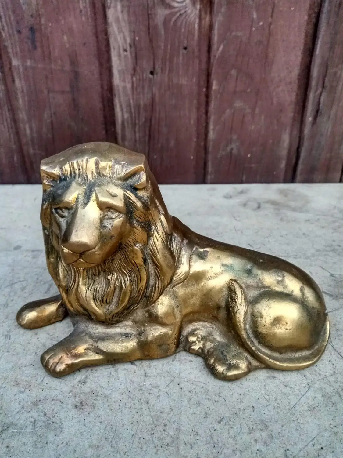Старинная коллекция медный лев скульптура орнамент литье ручной работы декор