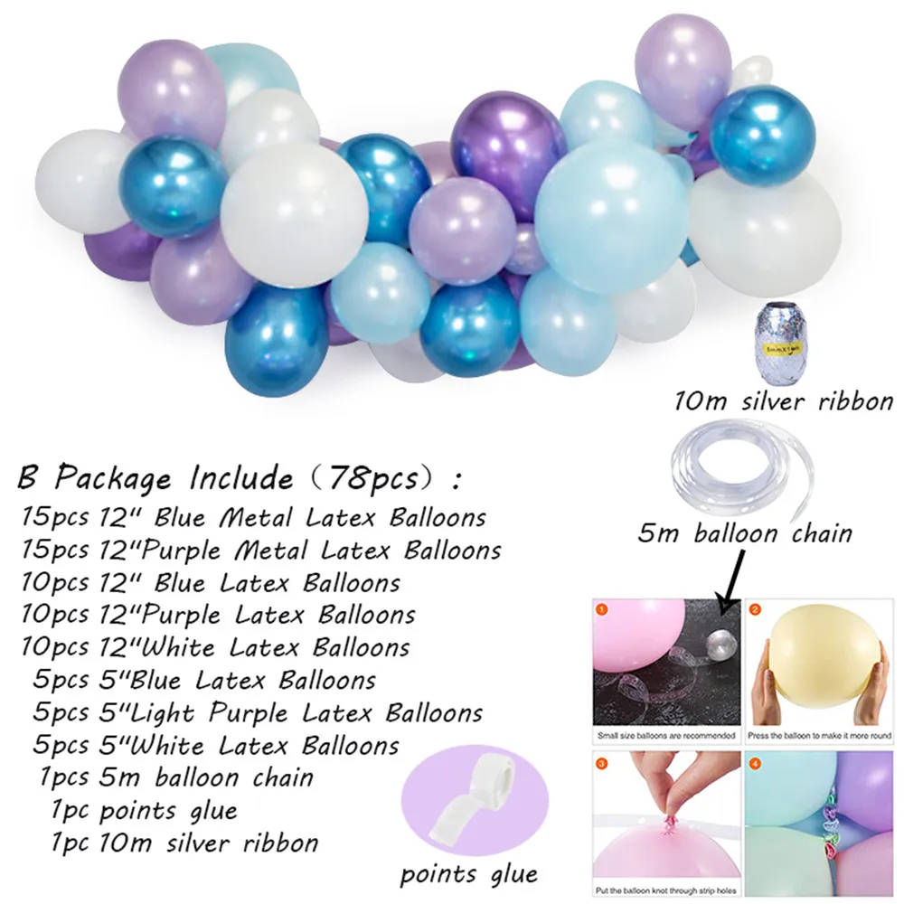 

78/97pcs Snowflake Balloon Garland Arch kit Party Decoration Christmas Snowflake Foil Balloons Princess Birthday Party Ballon