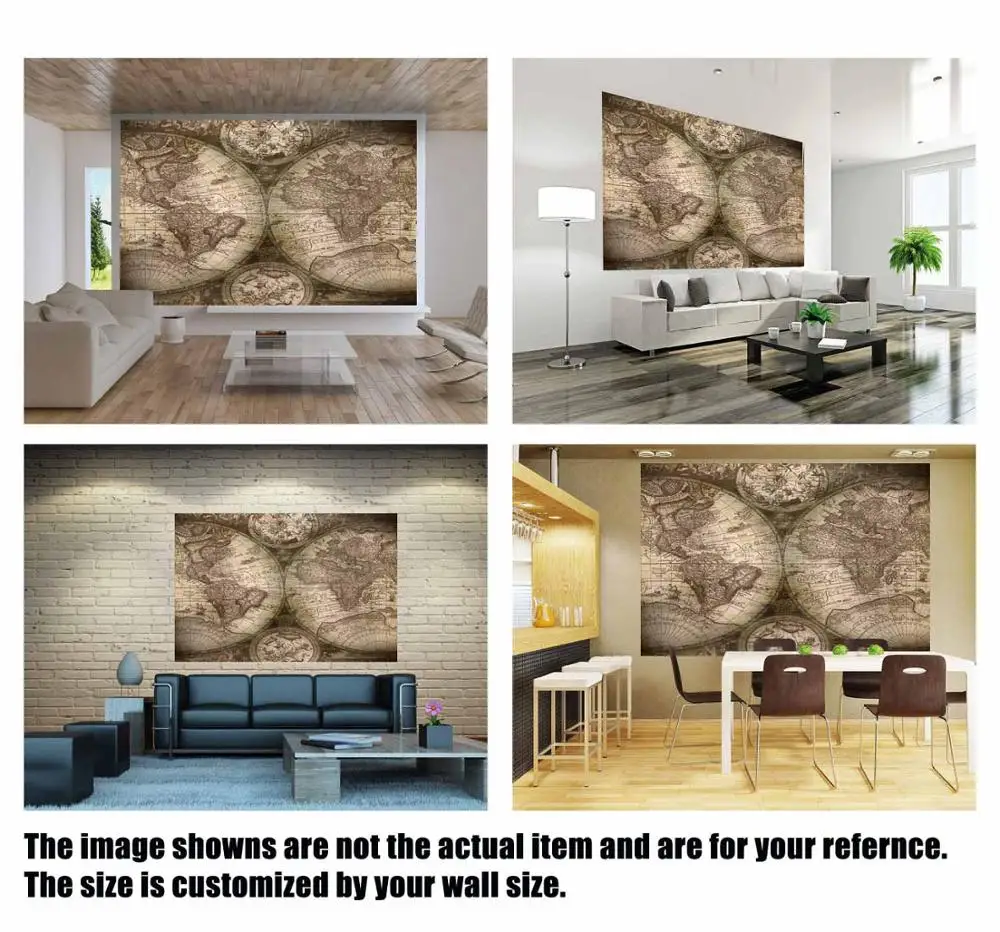 Бесплатная доставка Горячая Настройка настенные наклейки Ретро Карта