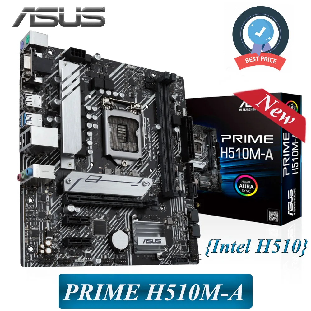 

The Asus PRIME H510M-A Motherboard LGA 1200 DDR4 64GB USB3.2 M.2 PCI-E 4.0 10th/11th-Gen CPU Intel H510 Placa-mãe 1200 New ATX