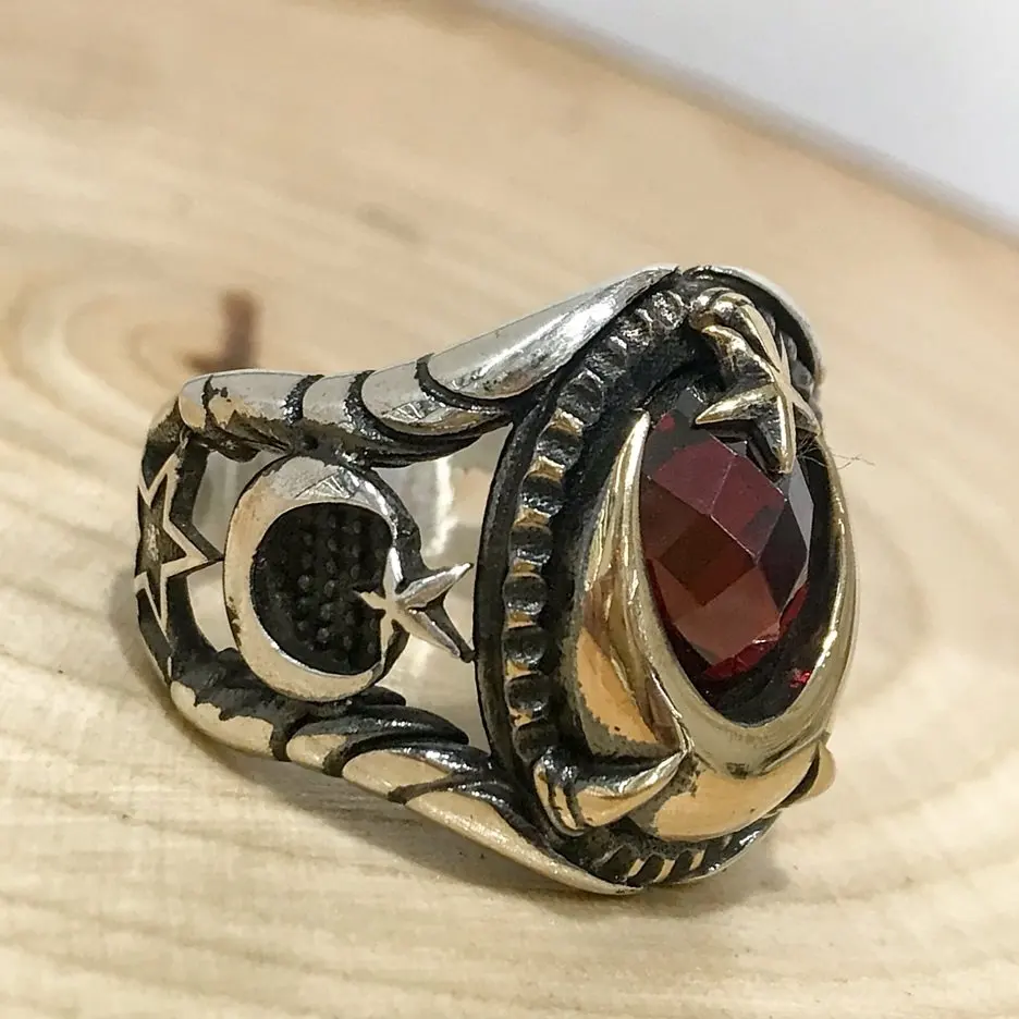 Новое серебряное мужское кольцо с изображением Луны звезд солдата|Кольца| |