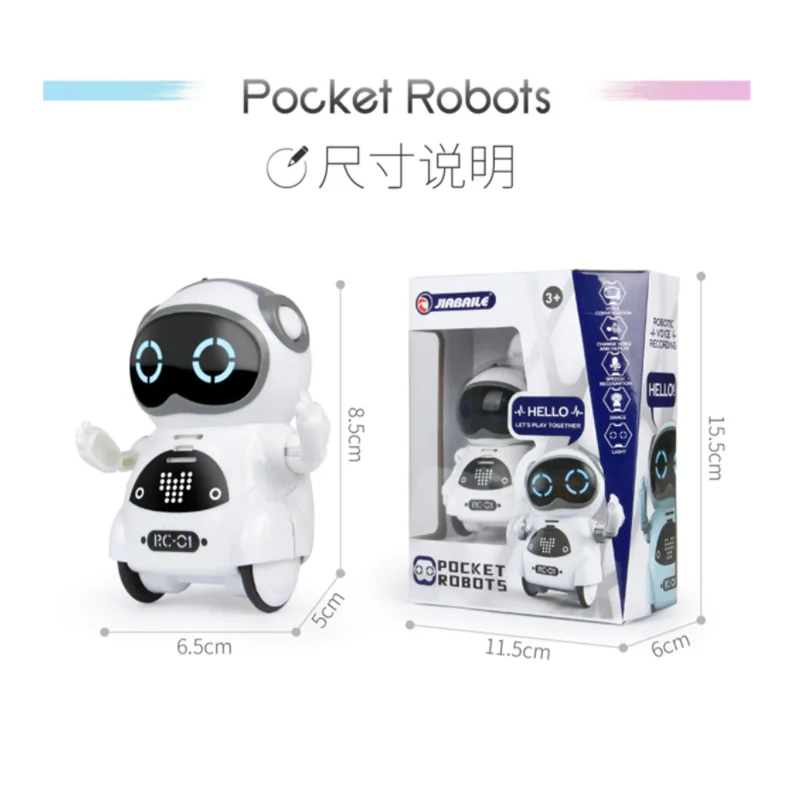 Pocket robot interactive mini toy controlled for children with talking dancing fairy tale song motion recording voice pocket | Игрушки и
