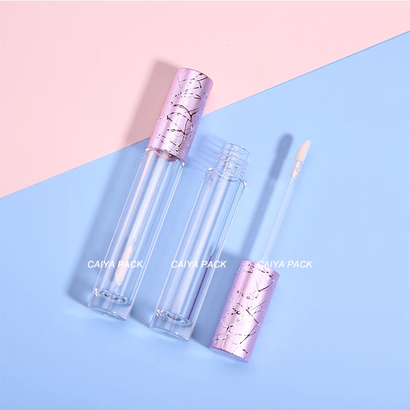 

plastic Refillable cosmetic containers 6ml pink rose gold purple silver empty lip gloss tubes containers wholesale lipstick tube