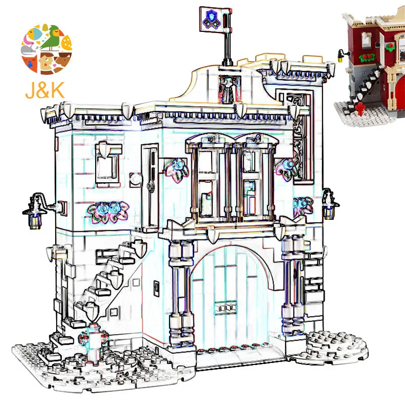 10263 1197pcs The Winter Village Fire Station Building Block Brick Set Toys For Children 11041 Christmas Gift | Игрушки и хобби