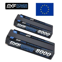 dxf lipo 2s 8000mah battery 7 4v 5mm bullet connector graphene battery racing series for rc car truck evader truggy 110 buggy