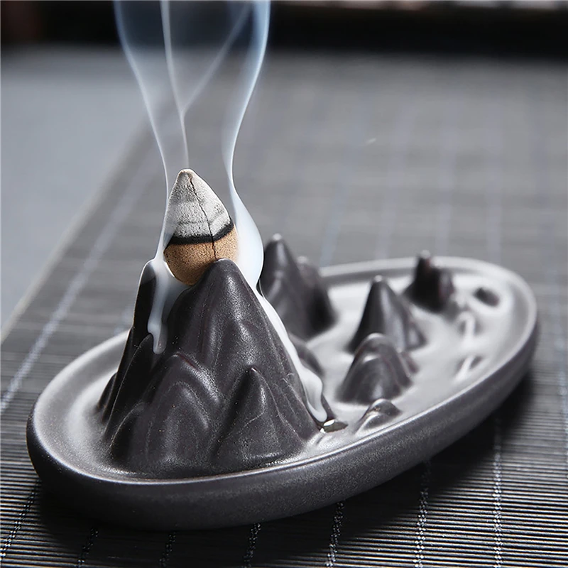 

Ceramics Waterfall Incense Burner Creative Incense Holder Home Decoration Backflow Ceramic Incense Censer for Teahouse Bedroom
