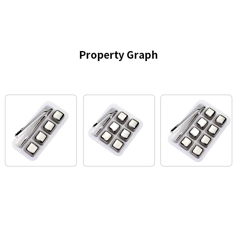 

4/6/8 PCS 304 Stainless Steel Ice Cube Reusable Cooler Cooling Cube Rock for Home Bar Party Tool Ice Artifact Iced Beverages