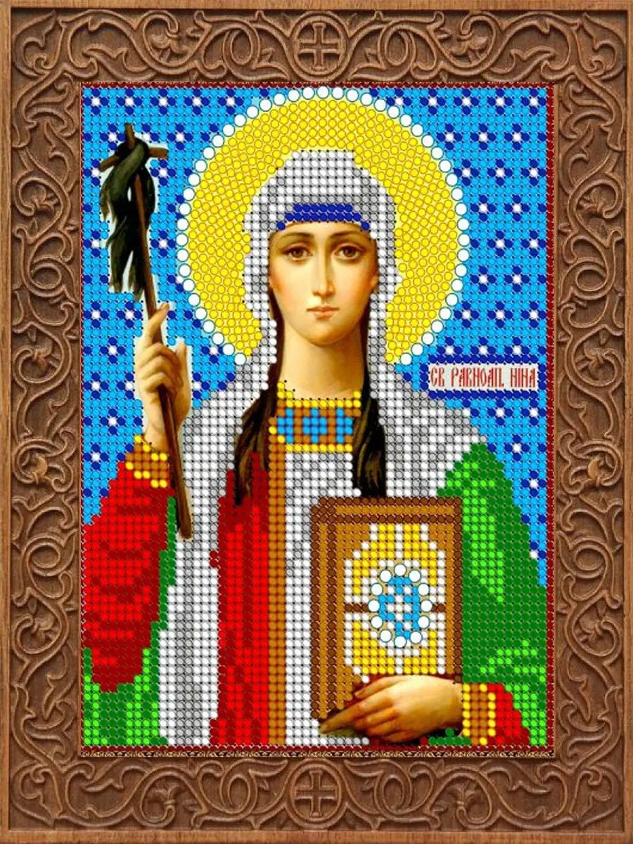 Алмазная мозаика святой Нины 20*25 см 5 см Мозаичная алмазная вышивка картина с камнями ринестонов.