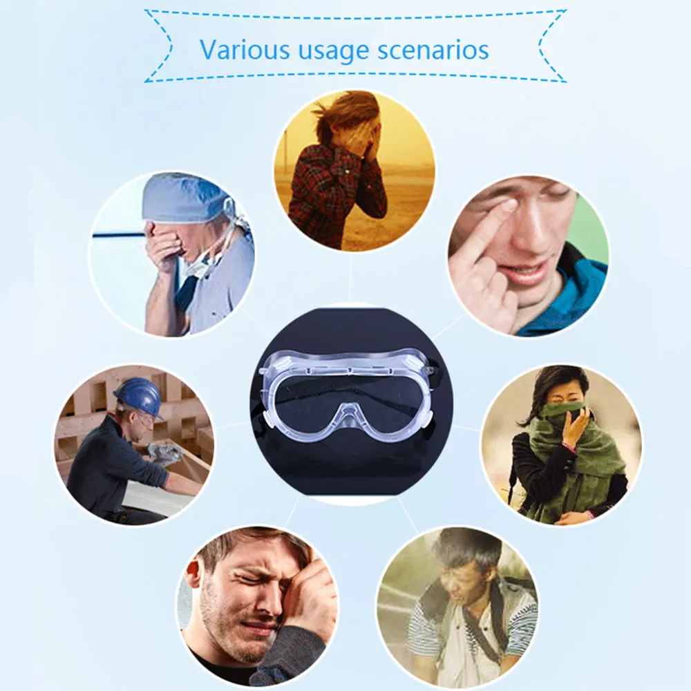 Fully Enclosed Clear Lens PC Safety Goggles Outdoor Windproof Eye Protection Anti-Droplets Lab Protective Glasses Work | Автомобили и