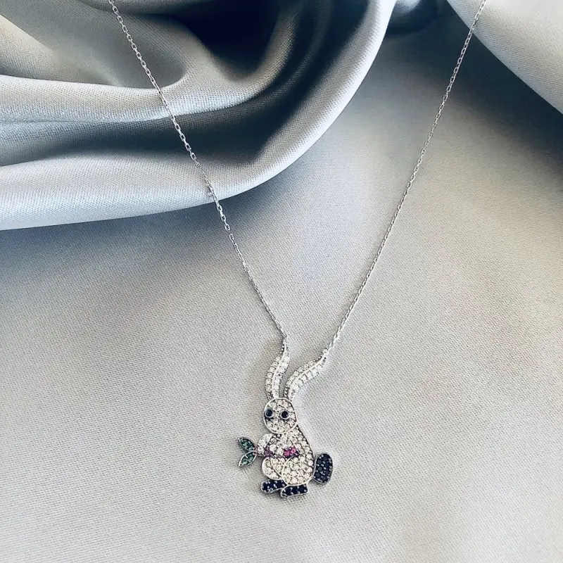 

Little Rabbit 925 Sterling Silver Necklace Women Girls Gift Jewelry Accessories Fashion Handmade Elegant Chain