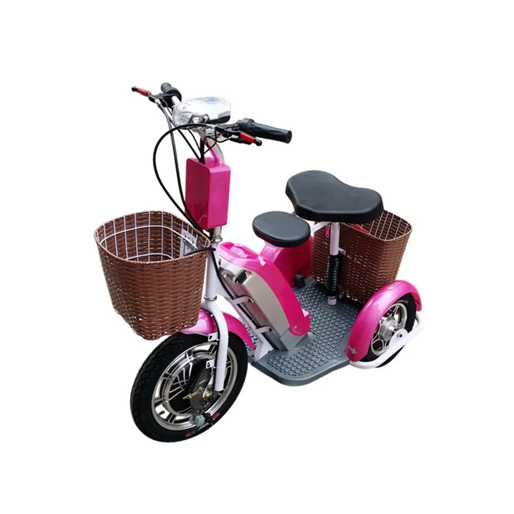 pink 48v 12ah взрослый трицикл 500w моторизованный взрослый дрифтовый трайк передний привод Электрический трехколесный велосипед для взрослых - Цвет: pink