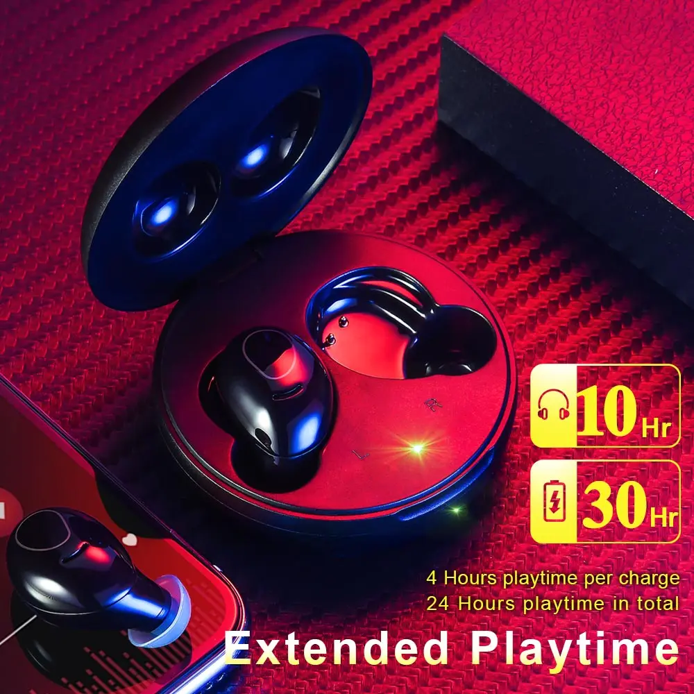 Беспроводные наушники 4D стерео Бас Звук сенсорное управление с микрофоном