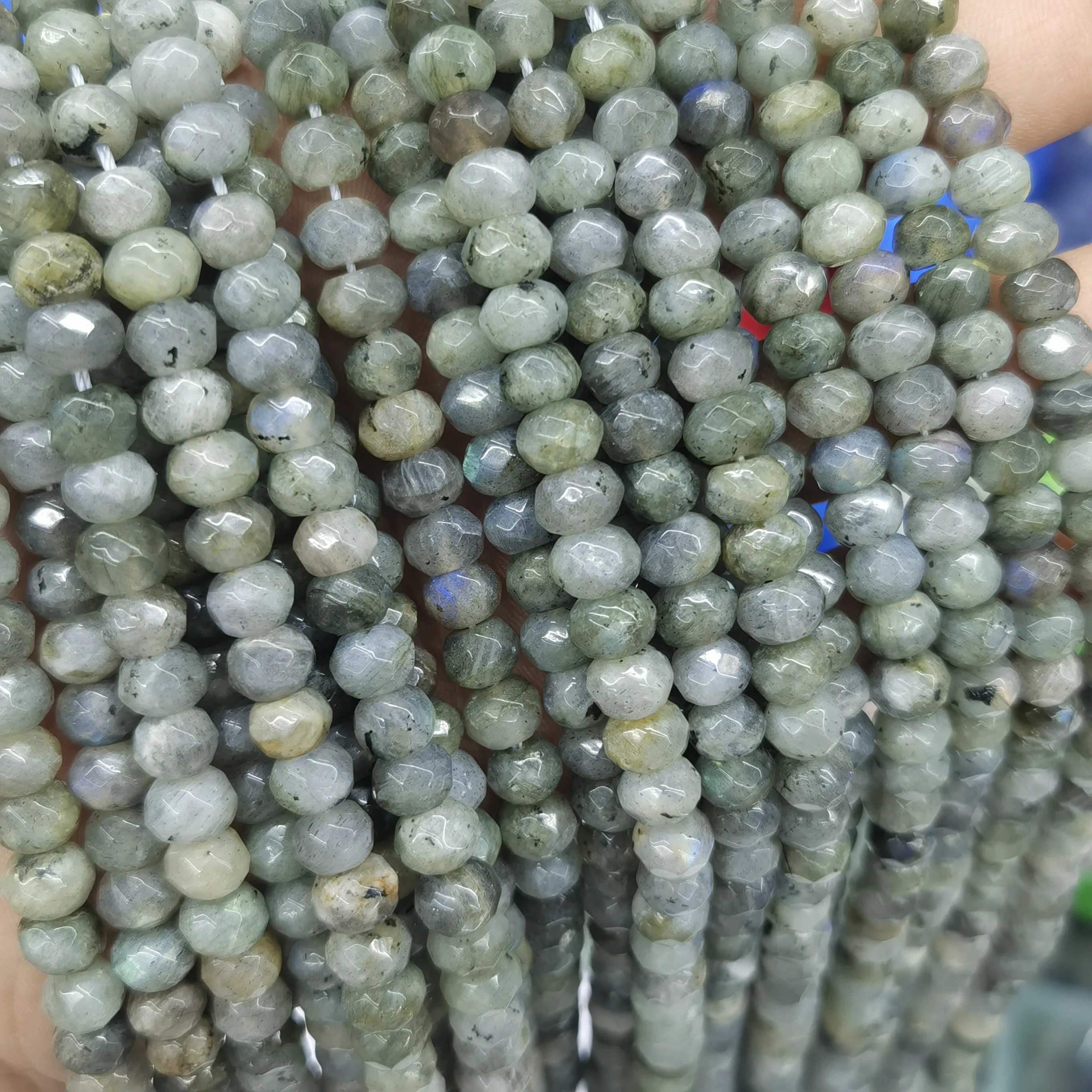 

Free shipping 1strands/setAA labradorite5x8 Rondelle Fashion DIY with long chain beads