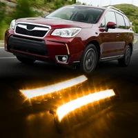 2pcs front led drl daytime running lights with turn signal light for subaru forester 2013 2018
