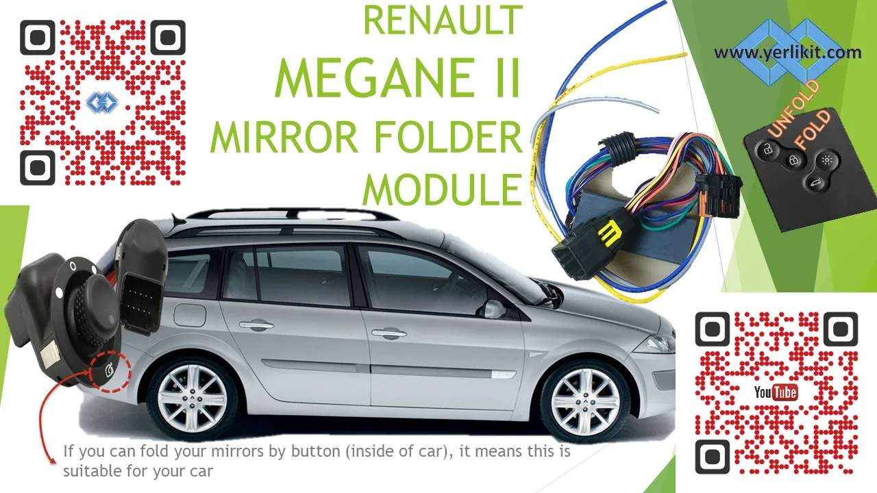 

Зеркало renault MEGANE 2 II, складной модуль (силовой боковой складной модуль)