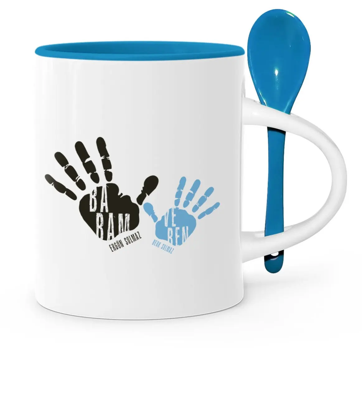 

День отца на заказ мой папа и я синяя ложка кружка чашка-1