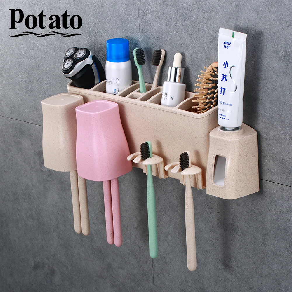 Potato Держатель для зубной щетки на присоске крышка настенный держатель хранения