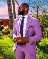 2022 african purple mens suits wedding prom tuxedos groomsmen blazer suit fashion men business party costume homme mariage 2pcs