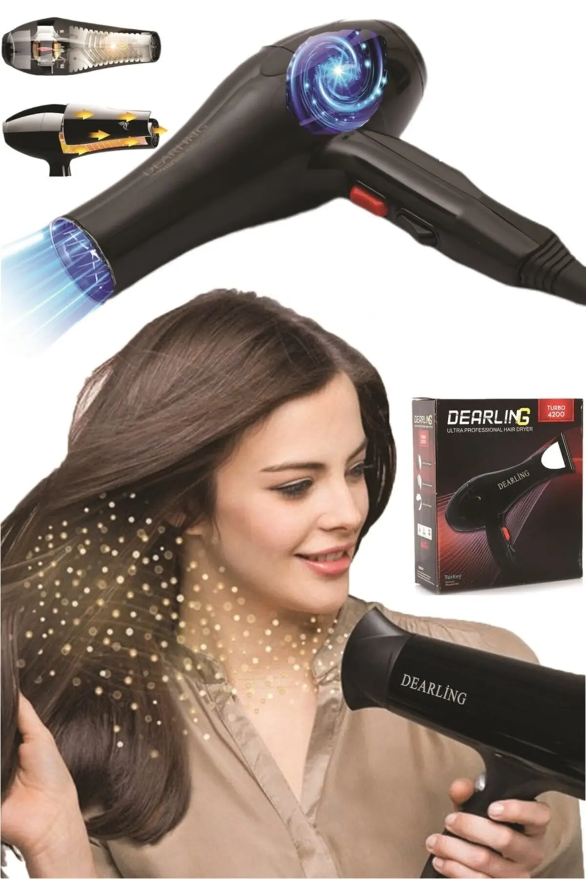 Dearling Professional 4200 Hair Dryer Blow Dryer Hair Straightener