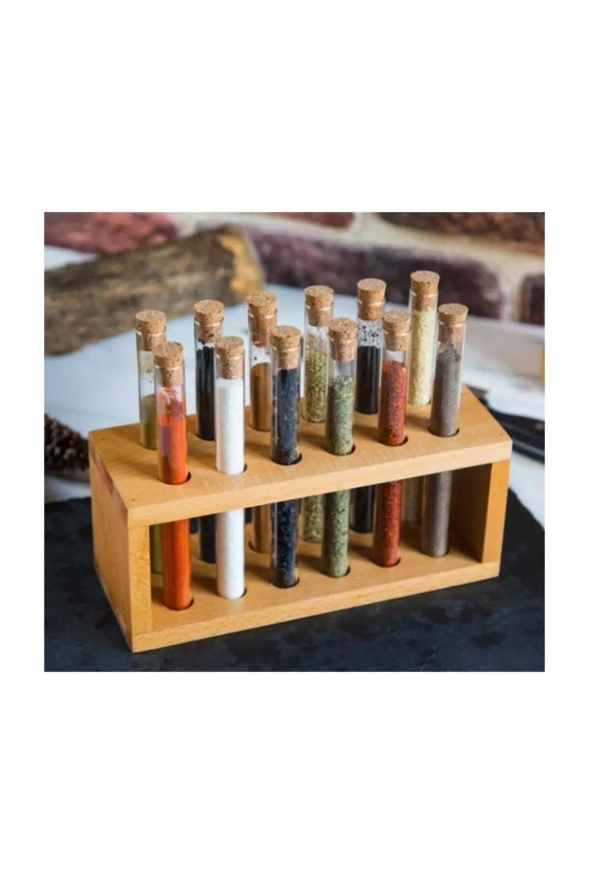 

Felisa Spice Set With Wooden Stand, 12 Liter Tube Spice Set