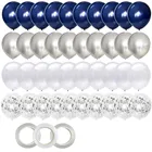 Для выведения токсинов, 40 шт 12 дюймов Серебро Конфетти белые жемчужные шары Baby Shower День рождения украшения Темно-синие клипсы для воздушных шаров, спортивный костюм для мальчиков Человек Babyshower