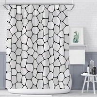 waterproof shower curtain with 12 hooks geometric marble printed bathroom curtains cloth bath curtain for bathroom decor