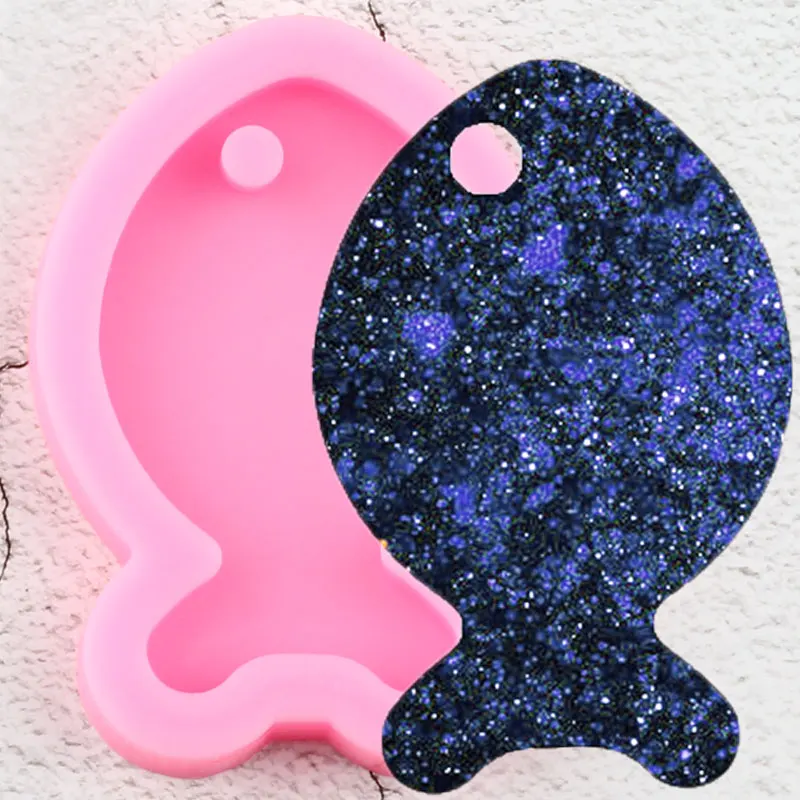 Блестящие рыбки брелоки форма кулон полимерная глина сделай сам изготовление