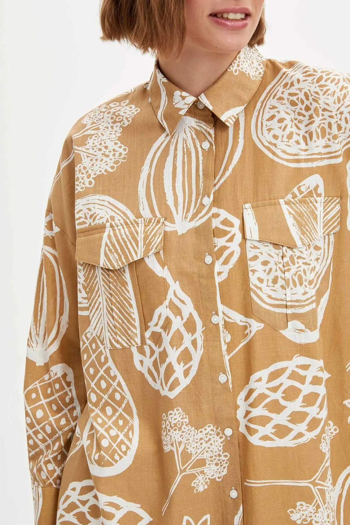 Дефакто модная женская рубашка с длинным рукавом Женская Повседневная Длинная