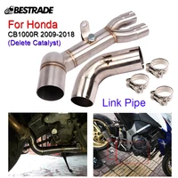 2 middle pipe for honda cb1000r 2009 2018 motorcycle exhaust mid connect link tube replace original catalyst slip 51mm mufflers