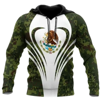 love mexico casual hoodie mexican eagle culture spring unisex 3d printing sublimation zipper pullover menwomens sweatshirt