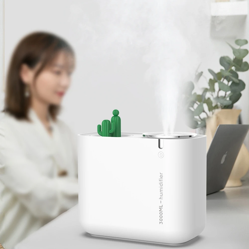 

3L Air Humidificador Difusor Night Light Humidifier Double Nozzle Humidifier USB Large Capacity Home Mute Office Aroma Diffuser