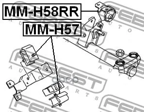 Подушка заднего мотора Mitsubishi Pajero Mini h53a/h58a 1998-2012 Mitsubishi h51a/h56a 1994-1998 Mitsubishi Pajero.