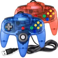 ishako wireless gamepad controller wired joystick plug and play usb for windows pc mac linux raspberry 2 pack n64 no delay