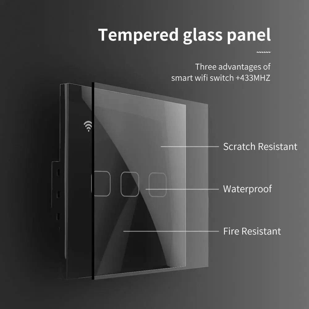 Tuya Wifi Smart Switch 1 2 3 Gang EU Touch Wall Smartlife APP Беспроводной пульт дистанционного управления