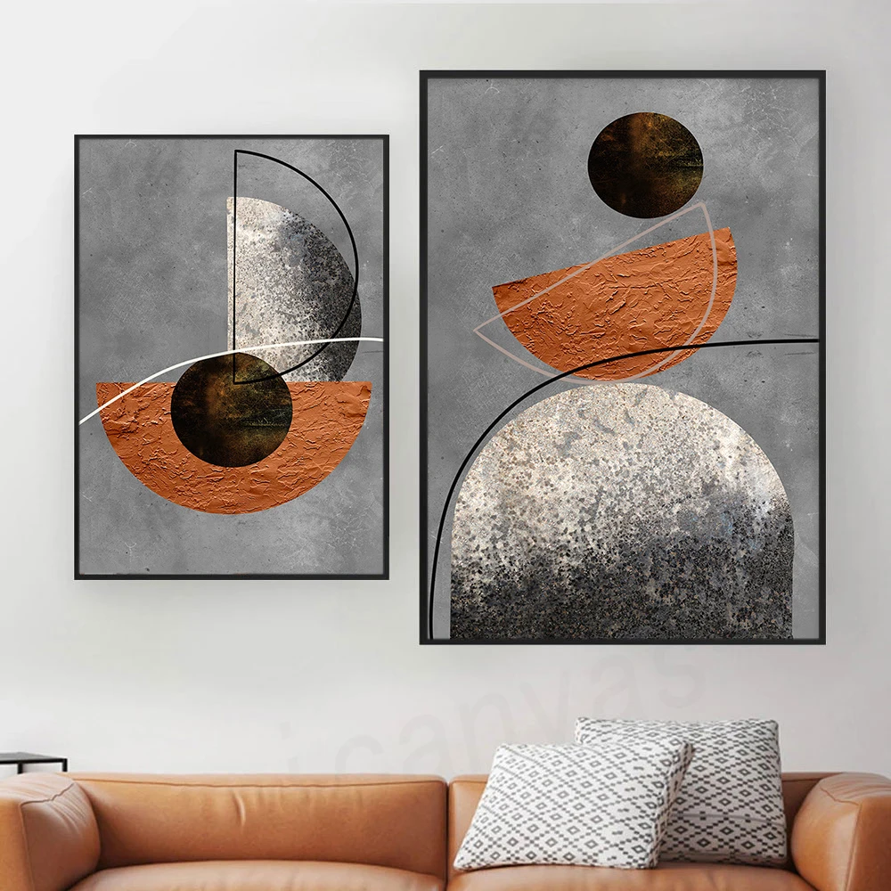 

Nordic Minimalist Graphic Retro Silver Abstract Posters Modern Canvas Painting Wall Art Print Pictures Living Room Salon Decor