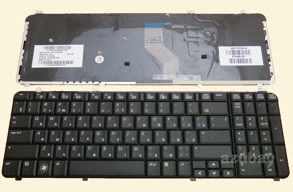 Русская клавиатура для HP UT3 574265-251 530580-251 570228-251 9j. N0y82.h0r N0y82.p0r AEUT3700020 AEUT3700040 |