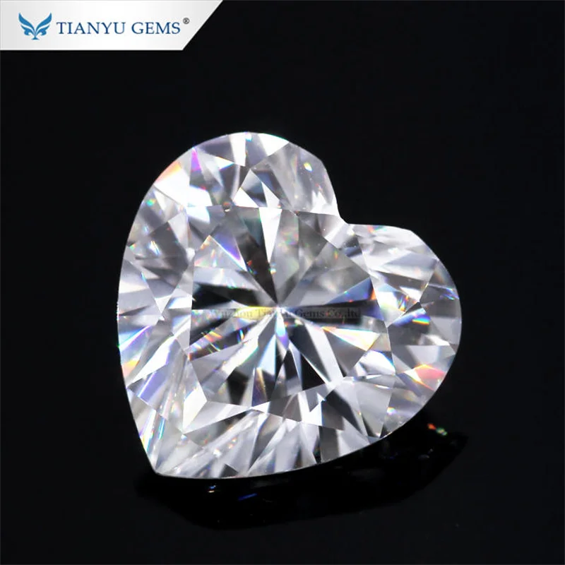 

Tianyu Gems Heart Cut Loose Moissanite Diamonds 6.5mm to 10mm D Colorless White Shine Brilliant Fire Gemstone Handmade for Rings